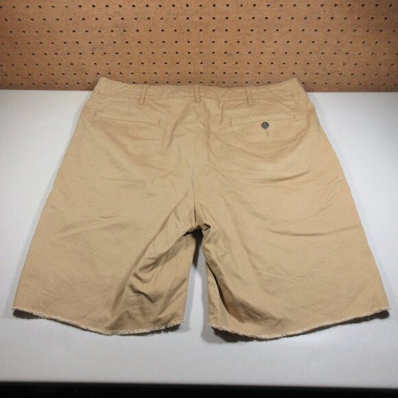 JCrew mens solid khaki raw hem buttonfly chino shorts 34 EUC - Picture 5 of 7